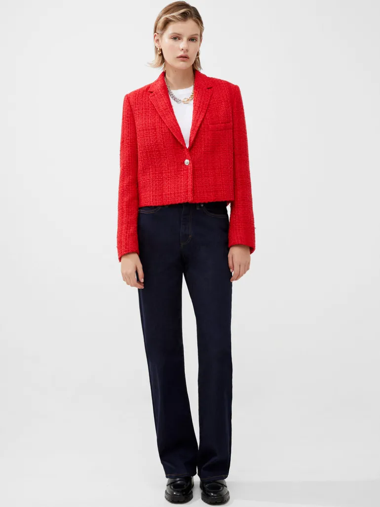 Azzurra Tweed Cropped Blazer<FRENCH CONNECTION Shop