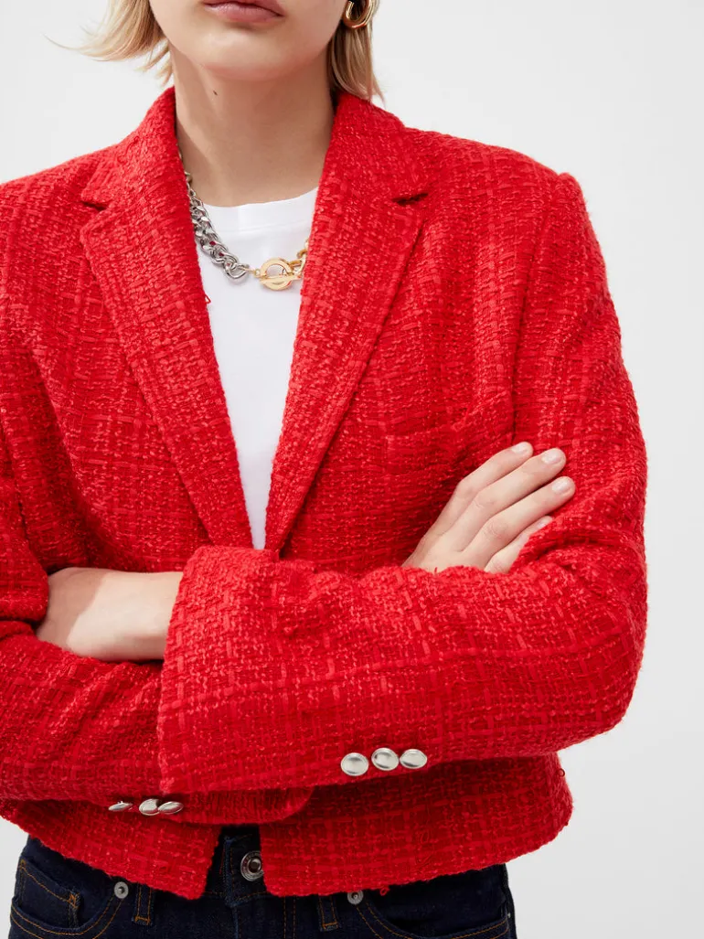 Azzurra Tweed Cropped Blazer<FRENCH CONNECTION Shop