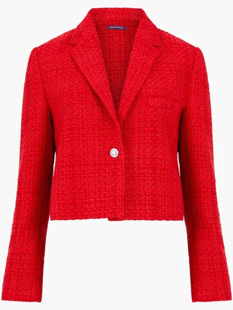 Azzurra Tweed Cropped Blazer<FRENCH CONNECTION Shop