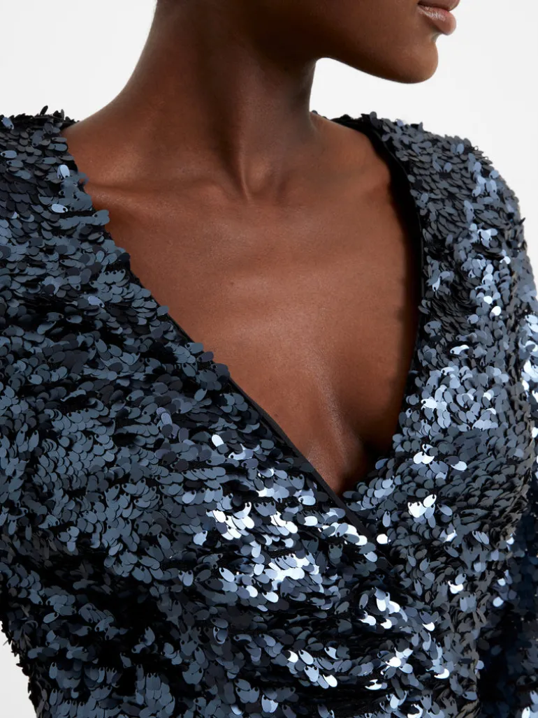 Bisma Sequin Wrap Mini Dress<FRENCH CONNECTION Sale