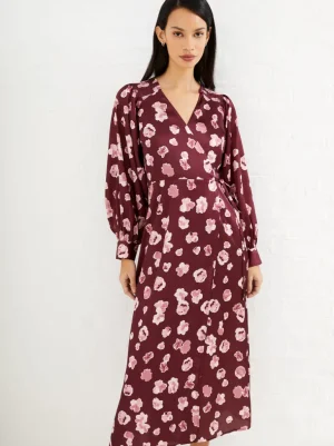 Bronwen Aleeya Satin Midi Dress<FRENCH CONNECTION Clearance