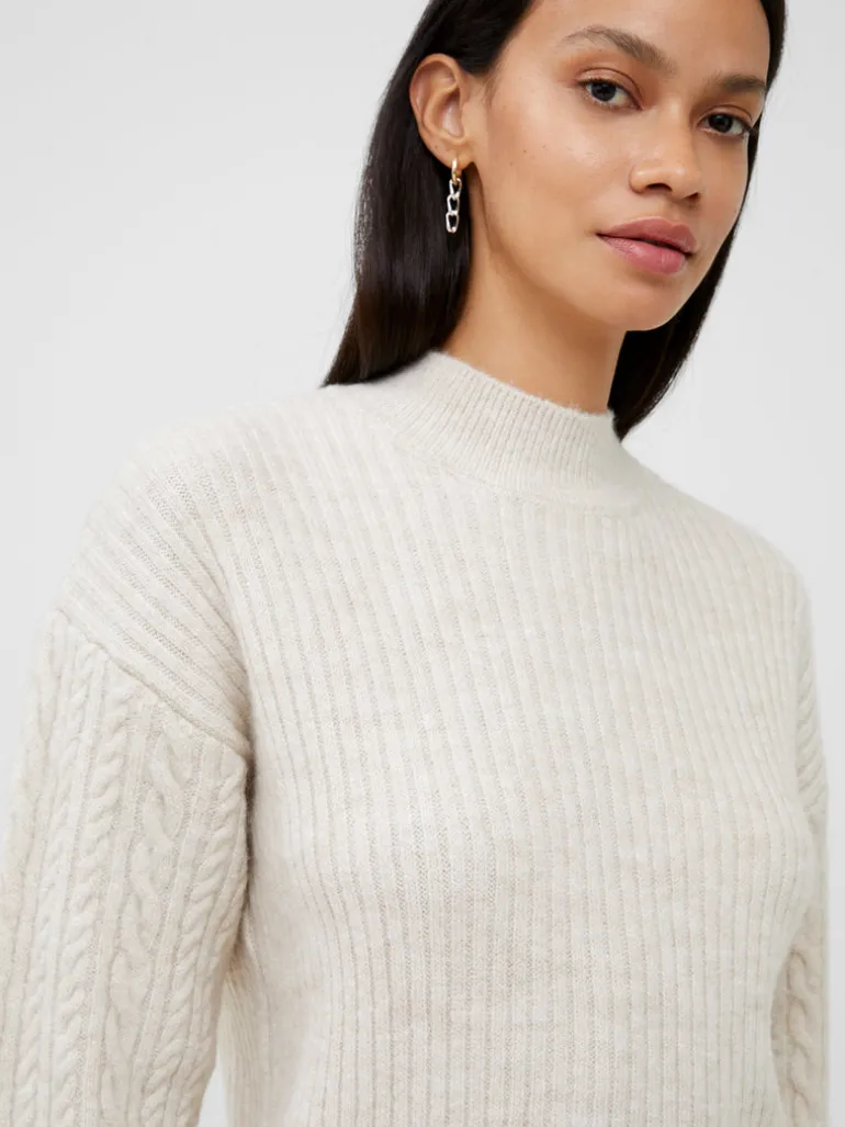 Cable Knit Arm High Neck Jumper<FRENCH CONNECTION Store