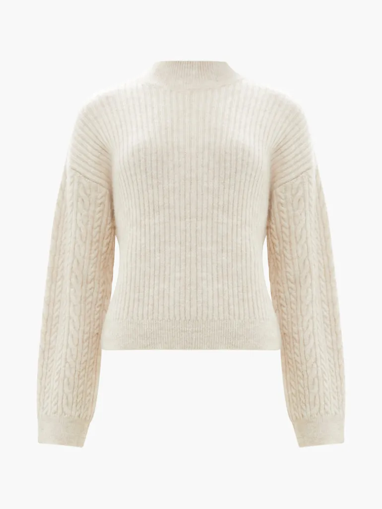 Cable Knit Arm High Neck Jumper<FRENCH CONNECTION Store