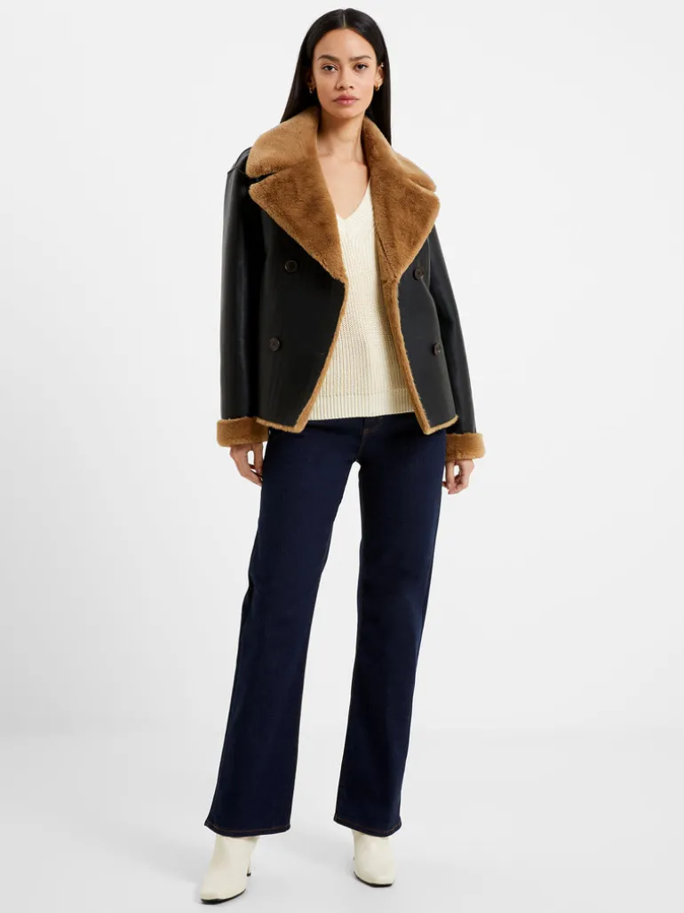 Cerys PU Faux Fur Jacket<FRENCH CONNECTION Sale