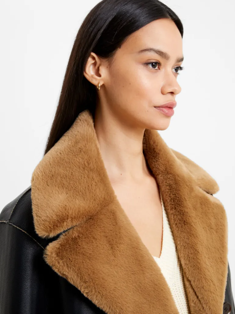 Cerys PU Faux Fur Jacket<FRENCH CONNECTION Sale