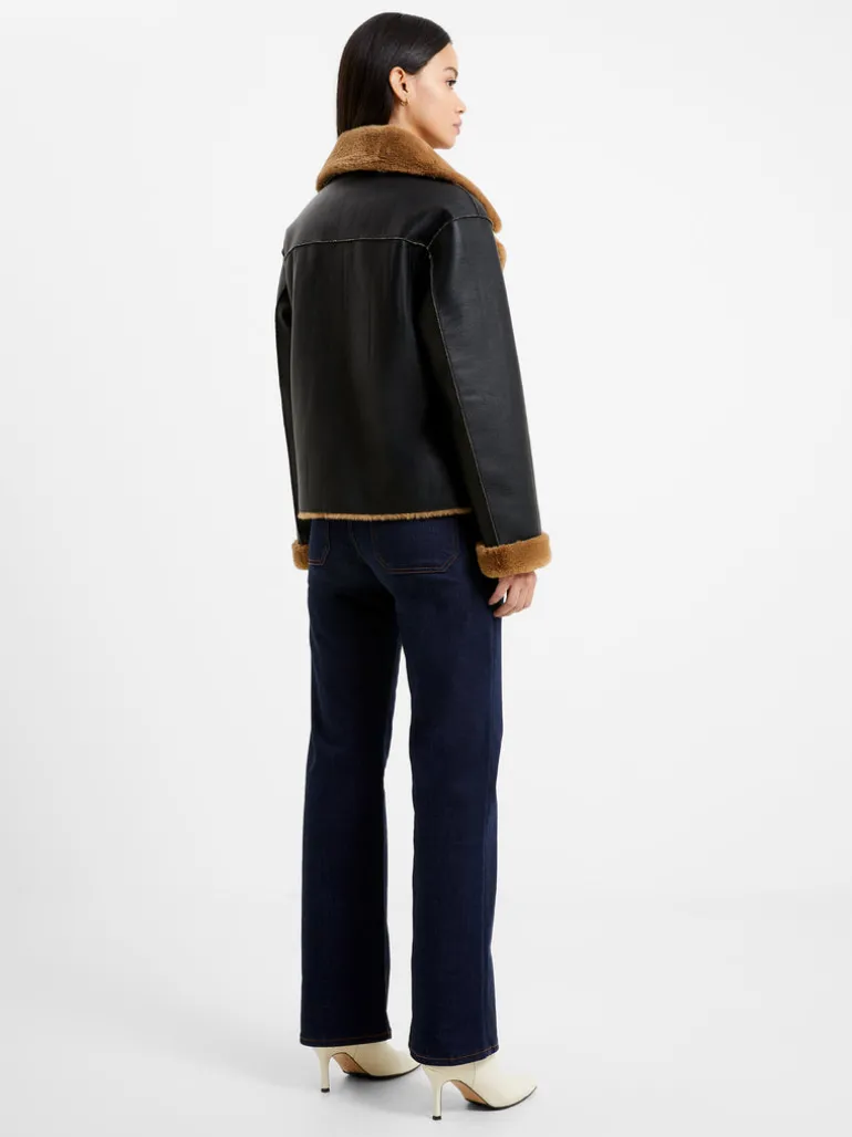 Cerys PU Faux Fur Jacket<FRENCH CONNECTION Sale