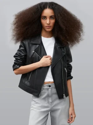 Connie Leather Biker Jacket<FRENCH CONNECTION Sale
