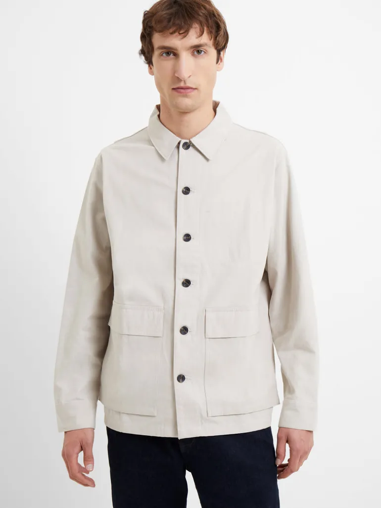 Cotton Herringbone Chore Overshirt<FRENCH CONNECTION Clearance