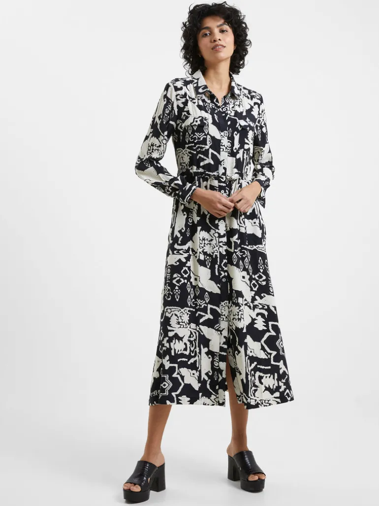 Deon Eco Delphine Drape Shirt Dress<FRENCH CONNECTION Flash Sale