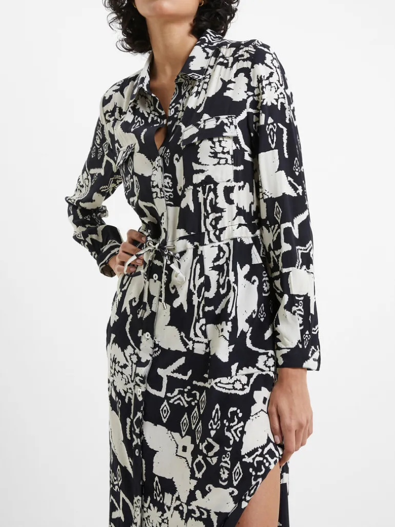Deon Eco Delphine Drape Shirt Dress<FRENCH CONNECTION Flash Sale