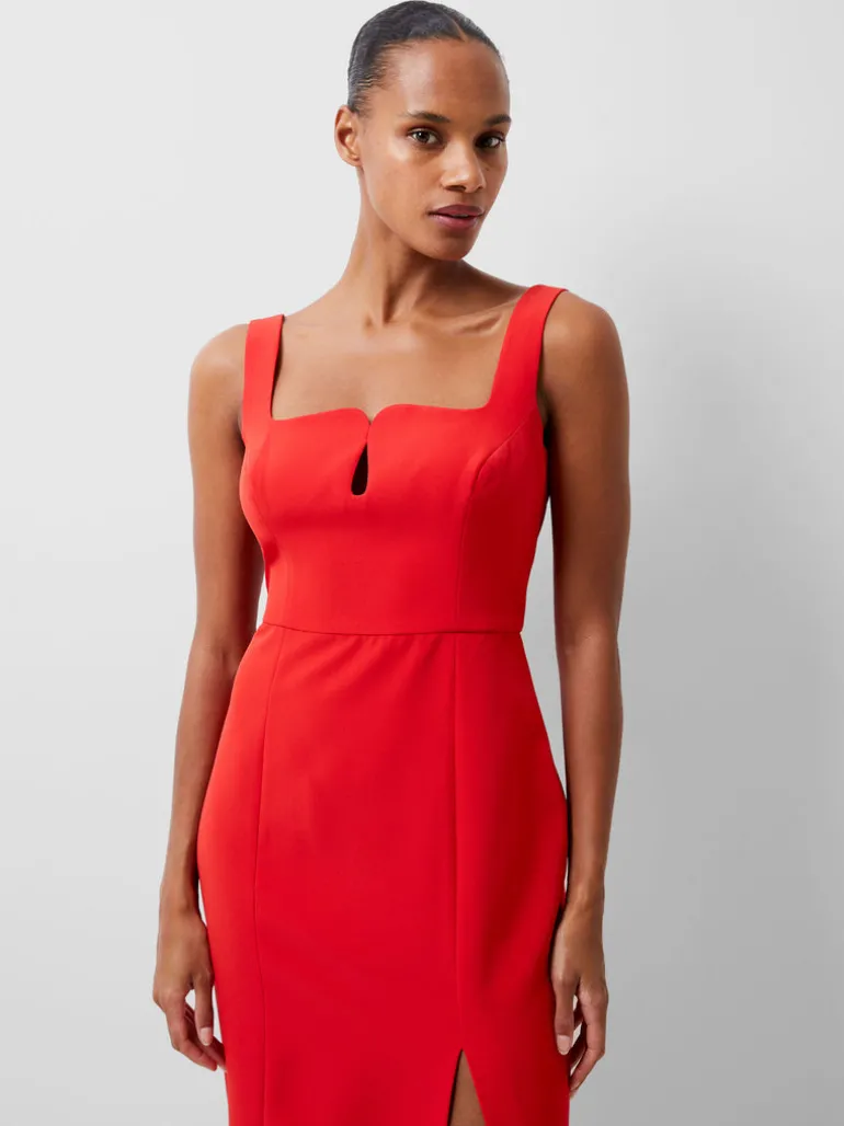 Echo Crepe Keyhole Midi Dress<FRENCH CONNECTION Clearance