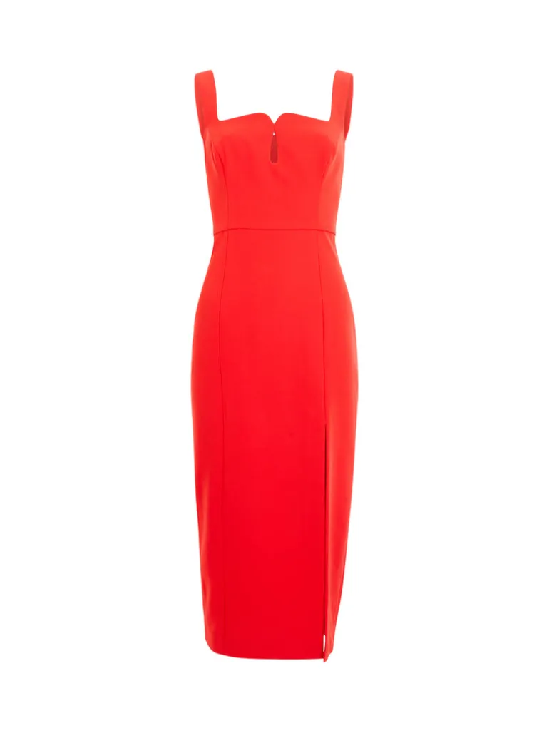Echo Crepe Keyhole Midi Dress<FRENCH CONNECTION Clearance