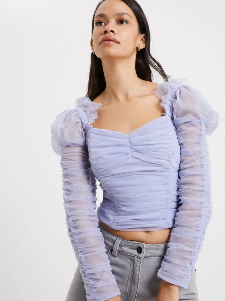 Edrea Tulle Cropped Top<FRENCH CONNECTION Cheap
