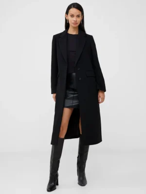 Fawn Felt Single Breasted Coat<FRENCH CONNECTION Clearance