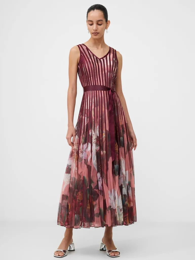 Floral Satin Panel Midaxi Dress<FRENCH CONNECTION Flash Sale