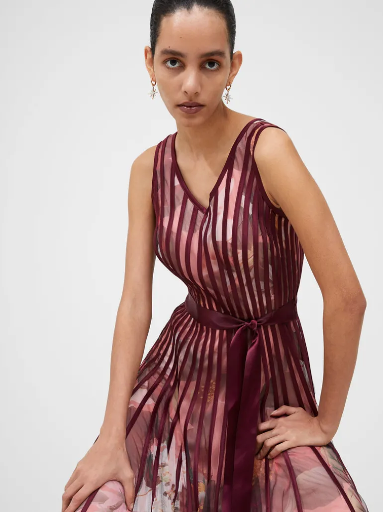 Floral Satin Panel Midaxi Dress<FRENCH CONNECTION Flash Sale