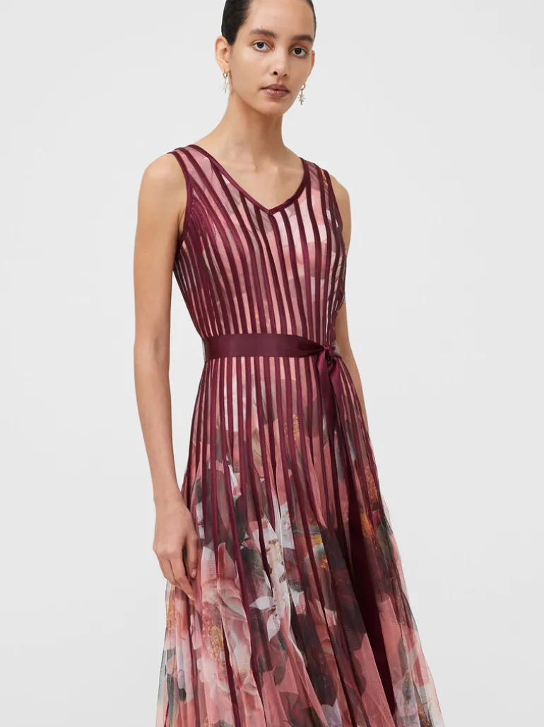 Floral Satin Panel Midaxi Dress<FRENCH CONNECTION Flash Sale