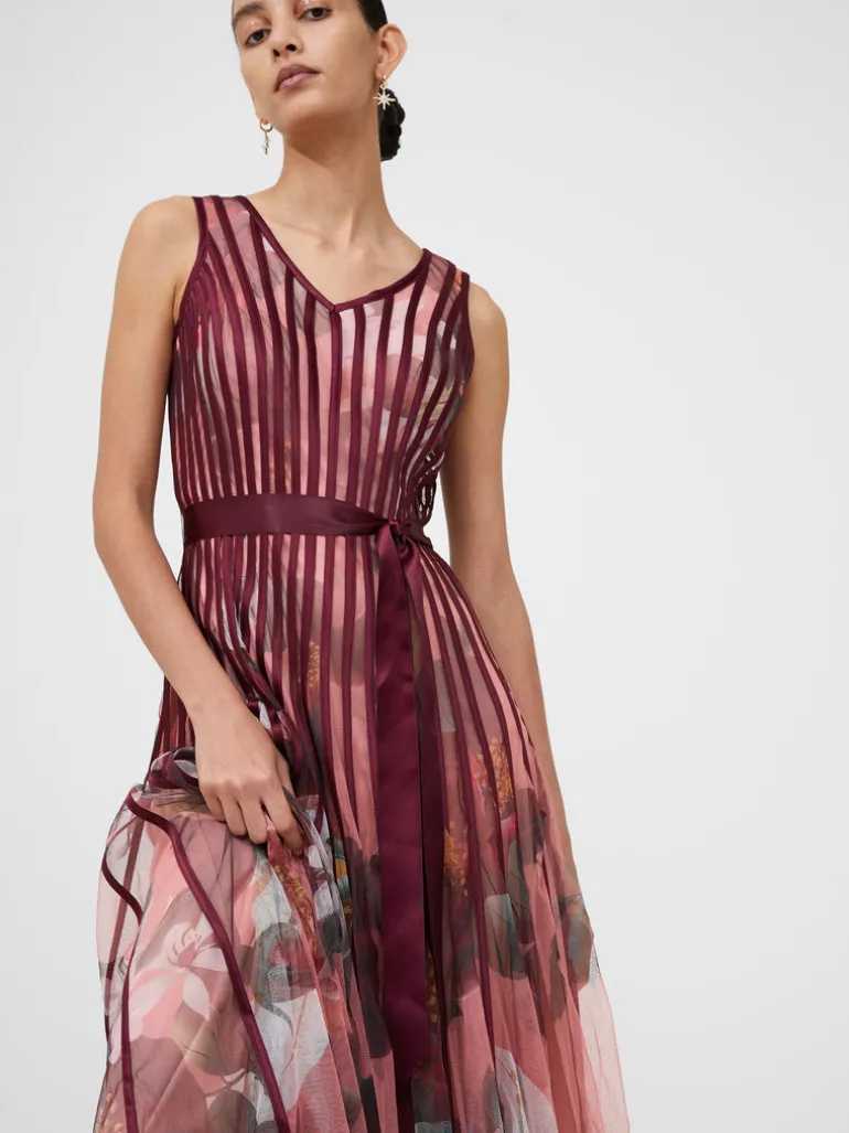 Floral Satin Panel Midaxi Dress<FRENCH CONNECTION Flash Sale