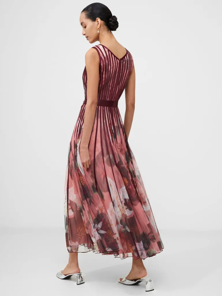 Floral Satin Panel Midaxi Dress<FRENCH CONNECTION Flash Sale