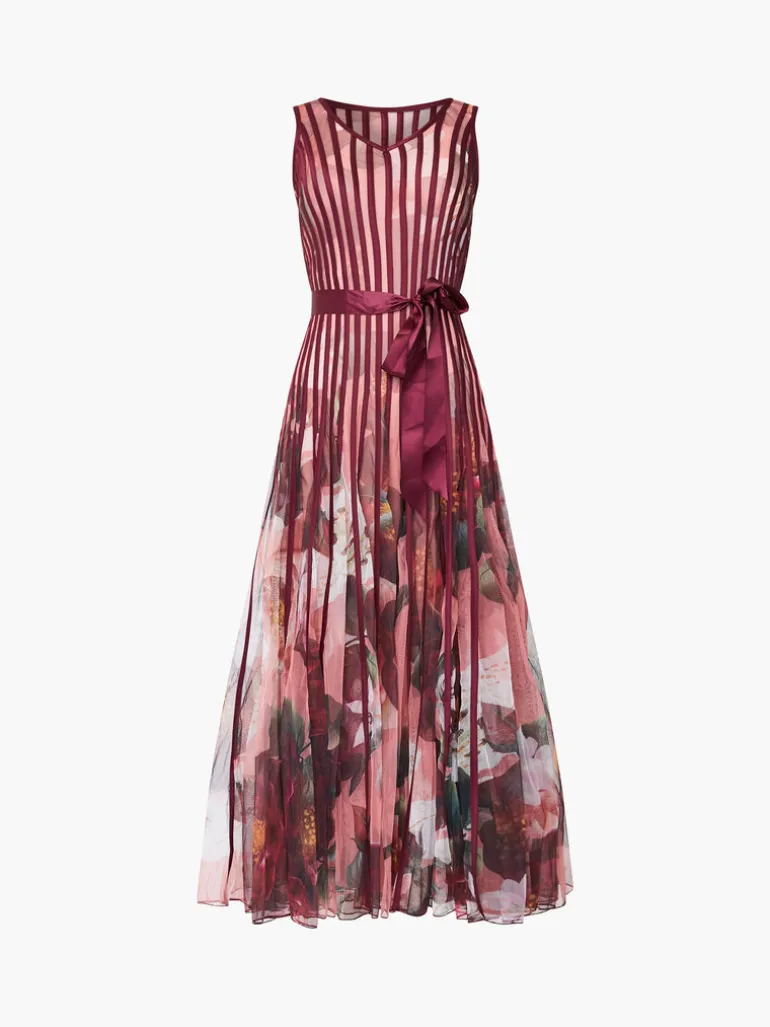 Floral Satin Panel Midaxi Dress<FRENCH CONNECTION Flash Sale