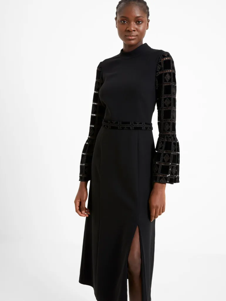 Garnet Velvet Lace Midi Dress<FRENCH CONNECTION Best