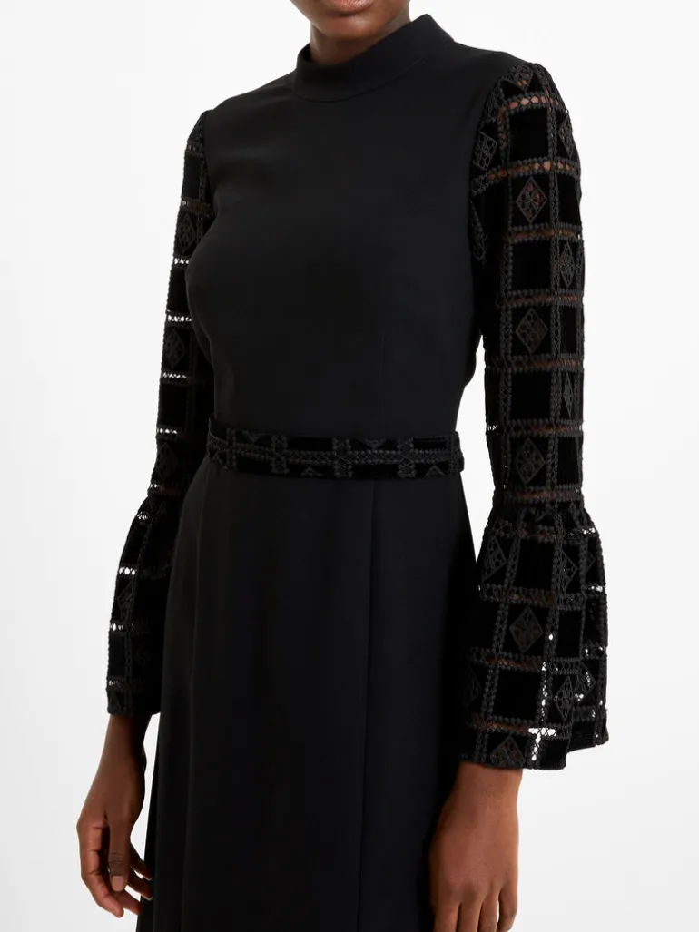 Garnet Velvet Lace Midi Dress<FRENCH CONNECTION Best