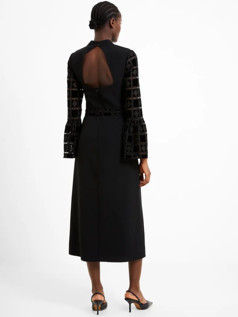 Garnet Velvet Lace Midi Dress<FRENCH CONNECTION Best