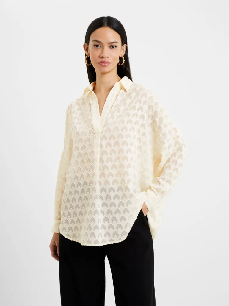 Geo Burn-Out Popover Shirt<FRENCH CONNECTION Shop
