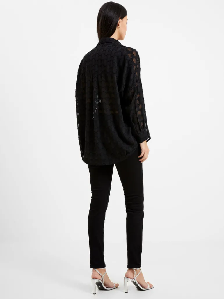 Geo Burn-Out Popover Shirt<FRENCH CONNECTION Clearance