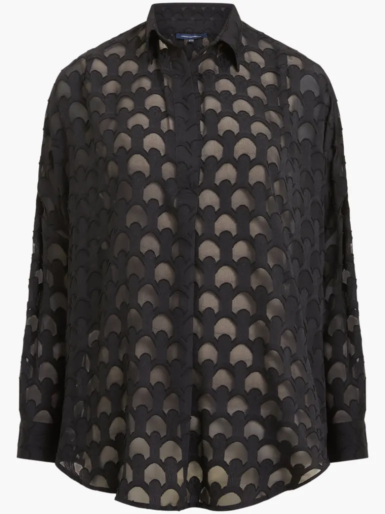 Geo Burn-Out Popover Shirt<FRENCH CONNECTION Clearance