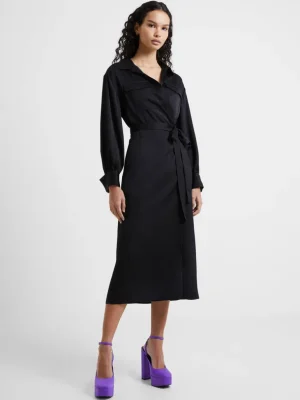 Harlow Recycled Satin Crossover Midi Dress<FRENCH CONNECTION Outlet