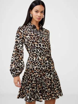 Leopard Print Belted Shirt Mini Dress<FRENCH CONNECTION Store