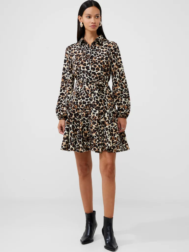 Leopard Print Belted Shirt Mini Dress<FRENCH CONNECTION Store