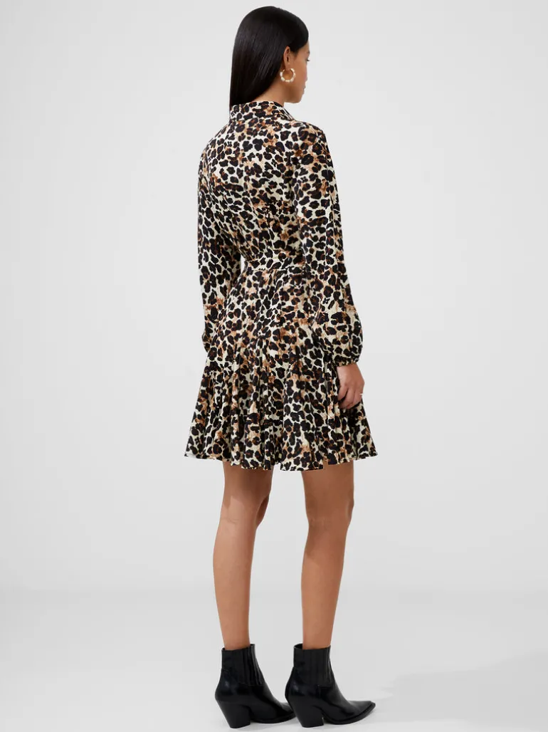 Leopard Print Belted Shirt Mini Dress<FRENCH CONNECTION Store