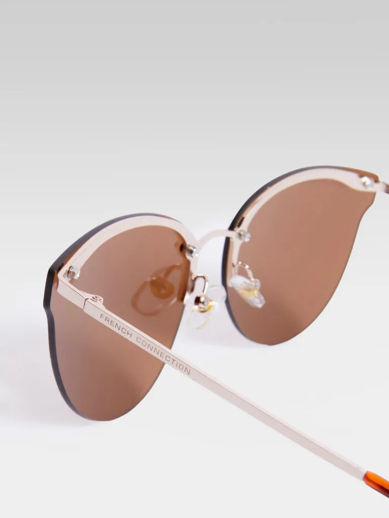 Metal Cat Eye Rimless Sunglasses<FRENCH CONNECTION Fashion