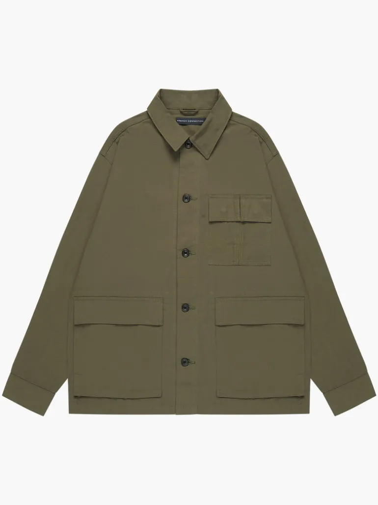 Military Cotton Overshirt<FRENCH CONNECTION New