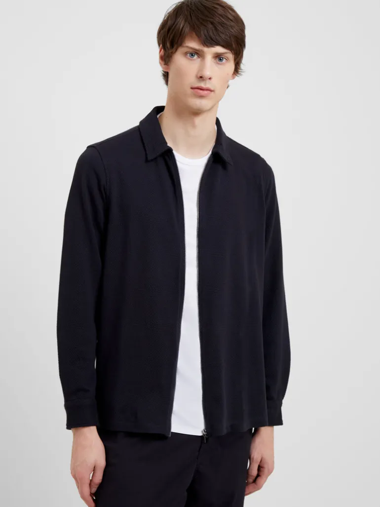 Popcorn Jersey Zip Through Shirt<FRENCH CONNECTION Cheap