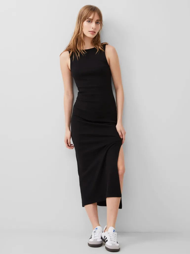 Rassia Cotton Slash Neck Midaxi Dress<FRENCH CONNECTION Best