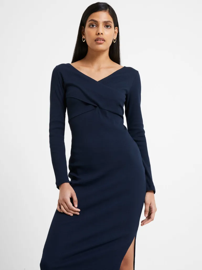 Rassia Rib Crossover Dress<FRENCH CONNECTION New