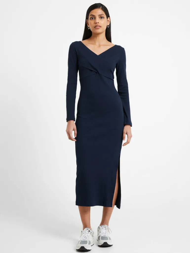 Rassia Rib Crossover Dress<FRENCH CONNECTION New