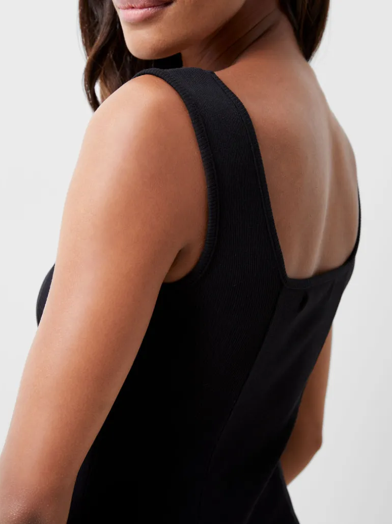Rassia Rib Square Neck Midi Dress<FRENCH CONNECTION Discount
