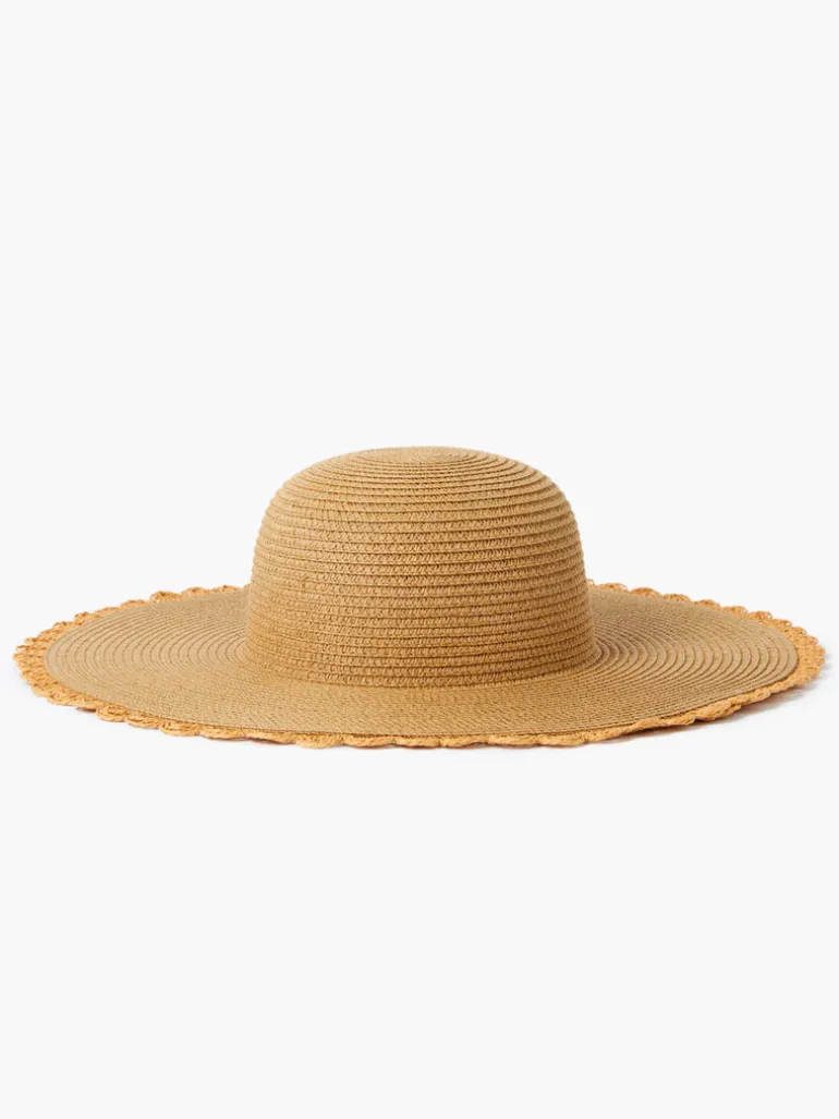 Scalloped Edge Straw Hat<FRENCH CONNECTION Hot
