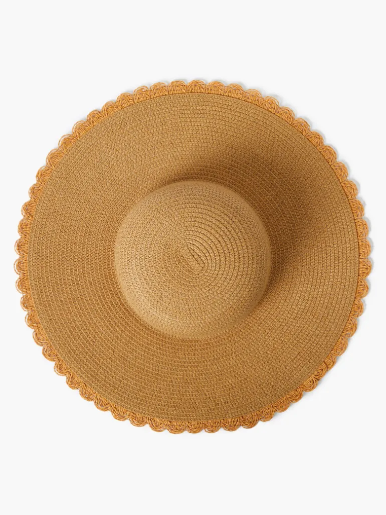 Scalloped Edge Straw Hat<FRENCH CONNECTION Hot