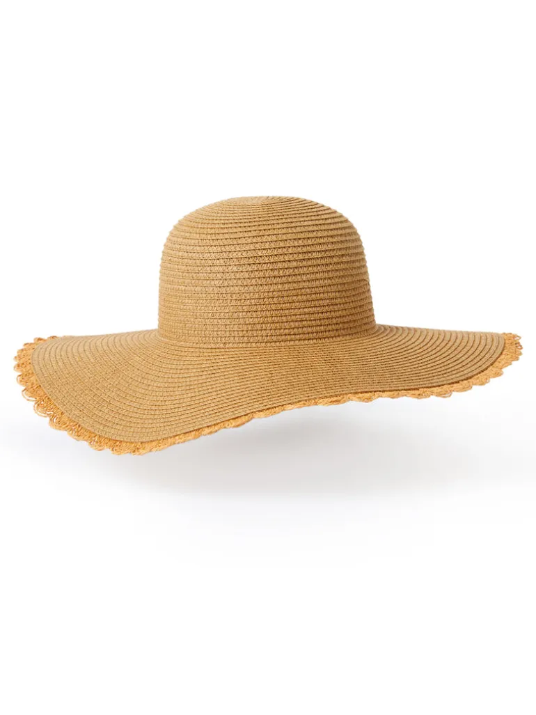 Scalloped Edge Straw Hat<FRENCH CONNECTION Hot