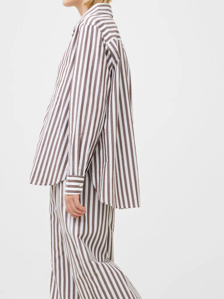 Stripe Poplin Popover Shirt<FRENCH CONNECTION New