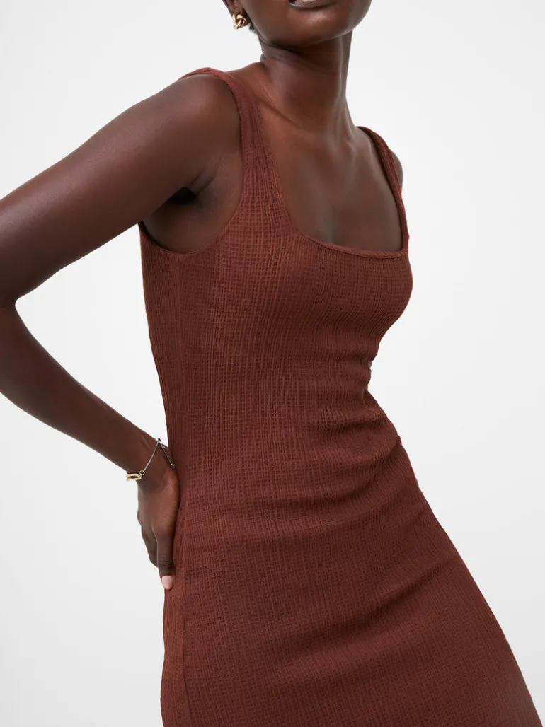 Textured Square Neck Midi Dress<FRENCH CONNECTION Clearance