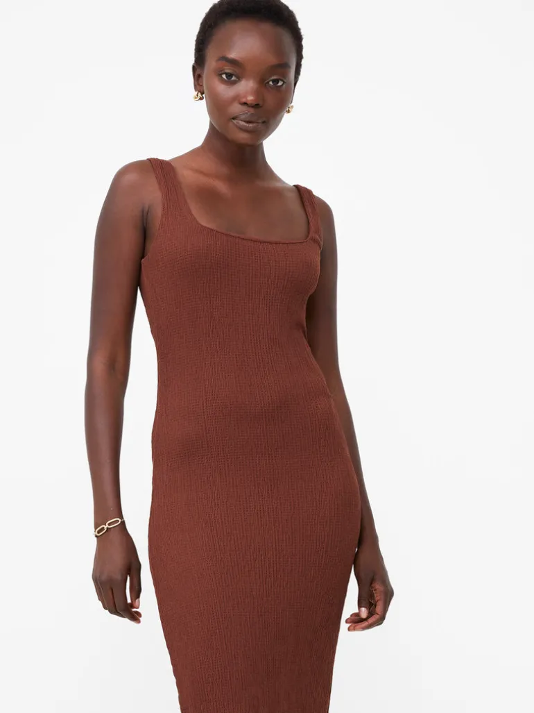 Textured Square Neck Midi Dress<FRENCH CONNECTION Clearance