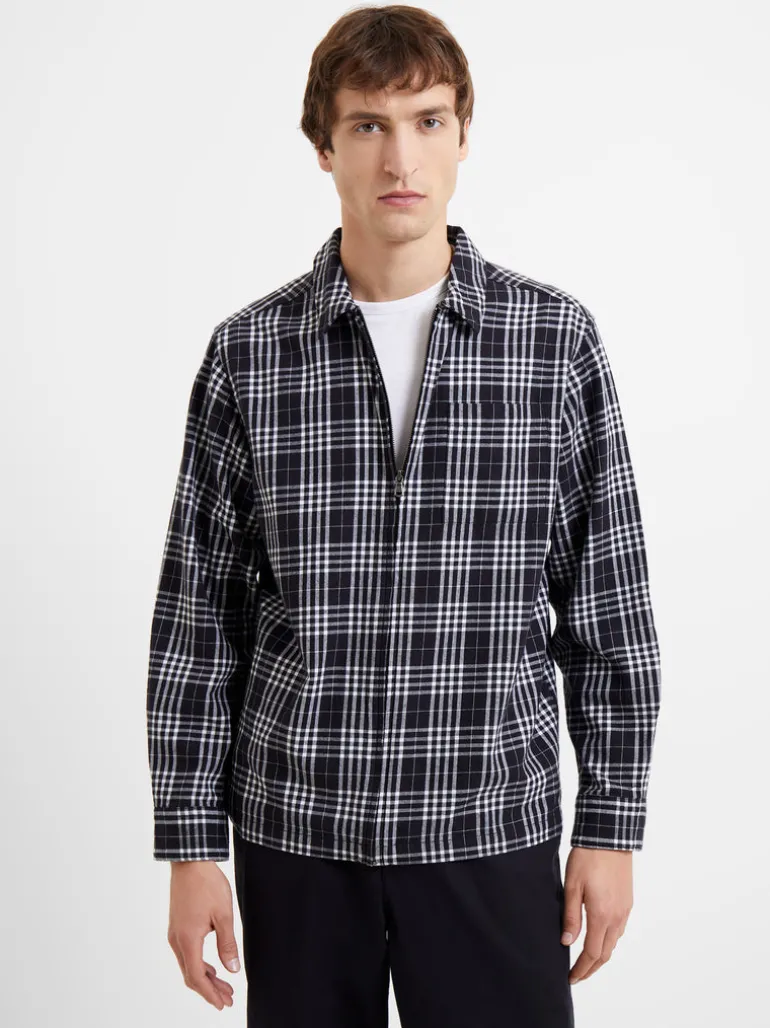 Zip Through Relaxed Pendine Check Shirt<FRENCH CONNECTION Online